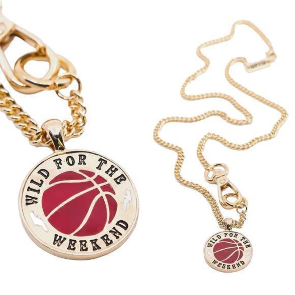 Wild for the Weekend Baller Basketball Necklace in gold‎